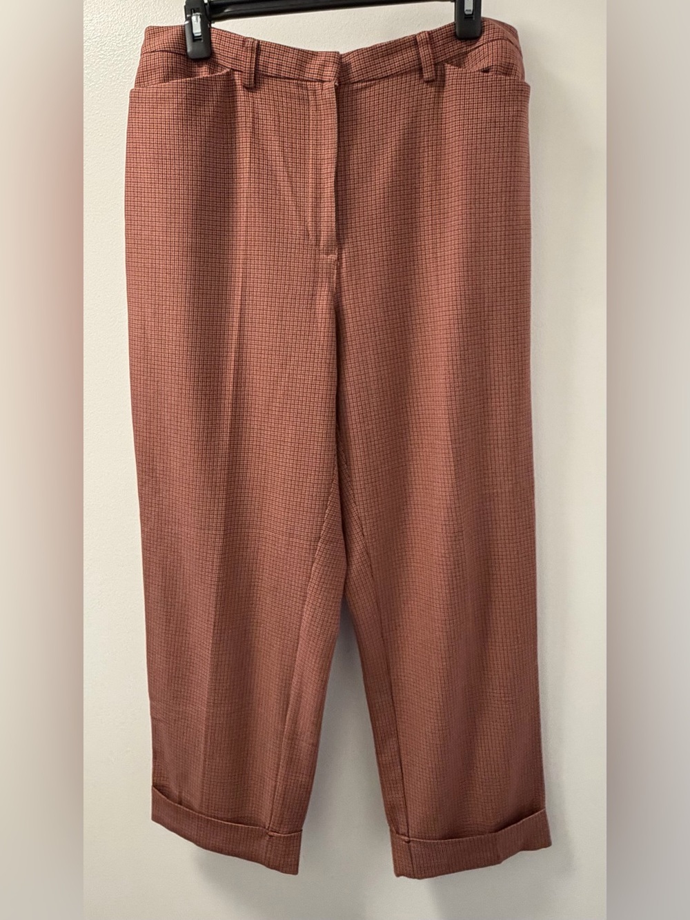 Liz Claiborne Lizsport Red Houndstooth Cuffed Trousers Size 14